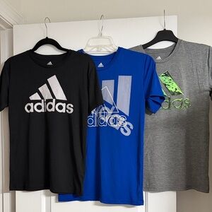 Adidas Black, Blue, and Gray Logo T-Shirts